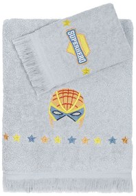 Πετσέτες Παιδικές Superheroes (Σετ 2τμχ) Grey Nima Towels Set 70x140cm 100% Βαμβάκι