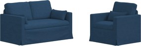 vidaXL Σετ Καναπέ 2 pcs Μπλε 139 x 78 x 80 εκ ύφασμα