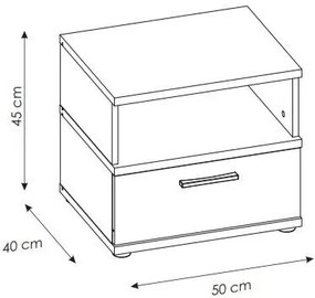 Κομοδίνο Newty 1S