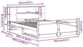 ΚΡΕΒΑΤΙ ΒΙΒΛΙΟΘΗΚΗ ΧΩΡΙΣ ΣΤΡΩΜΑ 140X200 ΕΚ ΜΑΣΙΦ ΞΥΛΟ ΠΕΥΚΟ 3322437