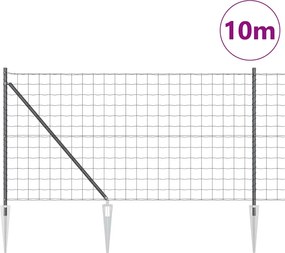 vidaXL Τεντώτο με στήριγμα Γκρι 1 x 10 m Ατσάλι