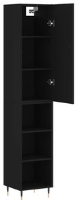 vidaXL Ντουλάπι Μαύρο 34,5 x 34 x 180 εκ. από Επεξεργασμένο Ξύλο