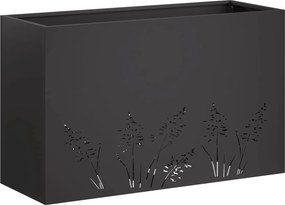 vidaXL Γλάστρα Κήπου 2 τμχ. Μαύρο 80 x 20 x 49 εκ