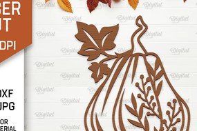 Σετ των 2 Intra απο ξύλο plywood 3mm-4mm πάχος Φθινοπωρινή διακόσμηση τοίχου κολοκύθας με λέιζερ Δίασταση 15x15 cm INTRAFABR-102188876