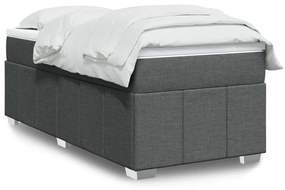 vidaXL Κρεβάτι Boxspring με Στρώμα Σκούρο Γκρι 90x190 εκ. Υφασμάτινο