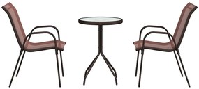 vidaXL Σετ Μπιστρό Κήπου 3 pcs Καφέ Ατσάλι