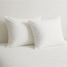 Σετ 2 τεμαχίων μαξιλαροθήκες με καπάκι από βαμβακερό ύφασμα Λευκό 50x70 cm
