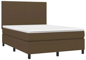 ΚΡΕΒΑΤΙ BOXSPRING ΜΕ ΣΤΡΩΜΑ &amp; LED ΣΚ.ΚΑΦΕ 140X200 ΕΚ ΥΦΑΣΜΑΤΙΝΟ 3134720