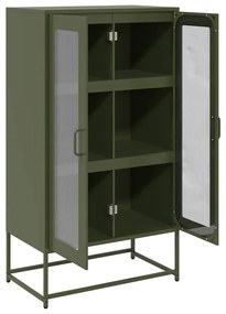 Highboard Ελαιοπράσινο 68x39x123 cm Ατσάλι - Πράσινο