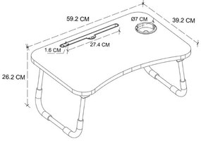 ΤΡΑΠΕΖΑΚΙ LAPTOP SEDON MEGAPAP ΧΡΩΜΑ ΑΝΘΡΑΚΙ 59,2X39,2X26,2ΕΚ.