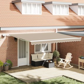 vidaXL Ανασυρόμενη Τέντα  με LED Μπεζ 450x300 εκ