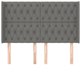 Κεφαλάρι με Πτερύγια Σκούρο Γκρι 147x16x118/128 εκ. Υφασμάτινο 3119915