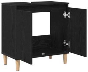 vidaXL Ντουλάπι νιπτήρα Μαύρη δρυς 58 x 33 x 60 εκ. Επεξεργασμένο ξύλο