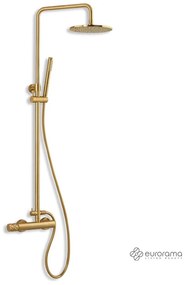Eurorama Eletta Chester Gold Brushed Στήλη Ντουζιέρας 2 Εξόδων