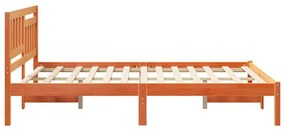 vidaXL Σκελετός Κρεβατιού Καφέ κεριού 140 x 190 cm Μασίφ ξύλο πεύκου