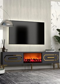 Stewehome Έπιπλο τηλεόρασης με εστία και ντουλάπι 150x30x41 cm