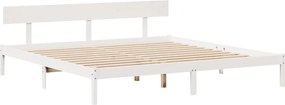 vidaXL Σκελετός Κρεβ. Χωρίς Στρώμα Λευκό 200x200 εκ Μασίφ Πεύκο