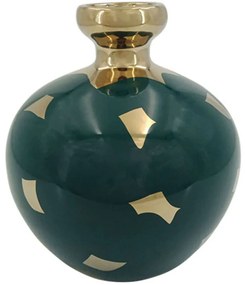 Βάζο 15-00-22912 Φ20x23cm Petrol-Gold Marhome Ceramic