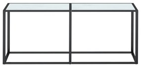 vidaXL Τραπέζι Κονσόλα Λευκό Όψη Μαρμάρου 180x35x75,5 εκ. Ψημένο Γυαλί