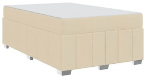vidaXL Σκελετός Κρεβατιού με στρώμα Κρεμ 120 x 200 cm ύφασμα