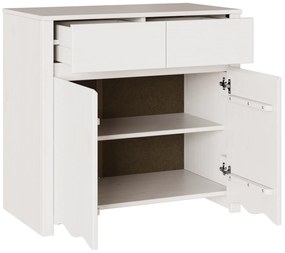 vidaXL Πλάτη "DRAMMEN" Λευκό 79x43x75,5 εκ. Στερεό Ξύλο Πεύκου