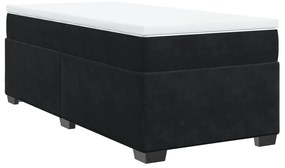 vidaXL Κρεβάτι Boxspring με Στρώμα Μαύρο 90x190 εκ. Βελούδινο