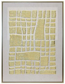 Πίνακας Καμβάς 147-225-083 60x3x80cm White-Gold Κάθετοι Πλαστικό,Καμβάς