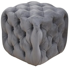 ASTRA ΣΚΑΜΠΟ GREY VELVET ΥΦΑΣΜΑ 45X45Χ45εκ. - (45X45Χ45εκ.), Χρώμα: GREY - ZITA PLUS