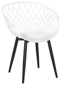 REX Πολυθρόνα-Pro Μέταλλo Βαφή Μαύρο, PP-UV Άσπρο  62x56x80cm [-Άσπρο-, -Μαύρο-] [-PP - PC - ABS-, -Μέταλλο-] Ε373,1W