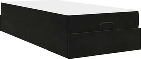 vidaXL Σκελετός κρεβατιού με στρώμα 2 pcs Μαύρο Βελούδο