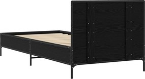 vidaXL Κρεβάτι με Κεφαλάρι Μαύρη Δρυς 80 x 200 cm Επεξεργασμένο Ξύλο