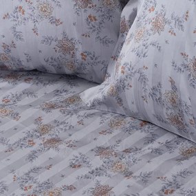 Beauty Home Σετ σεντόνια υπέρδιπλα με λάστιχο Art 12212 Jasmine 100% Βαμβακοσατέν 300tc 170x200+30 Γκρι