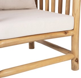 ΣΕΤ ΣΑΛΟΝΙ 4ΤΜΧ EDDARD HM9340 ΑΠΟ ΜΑΣΙΦ ΞΥΛΟ TEAK  ΦΥΣΙΚΟ - ΛΕΥΚΟ
