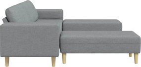 vidaXL Καναπές σαλονιού 3 pcs Ανοιχτό γκρι Πολυεστέρας