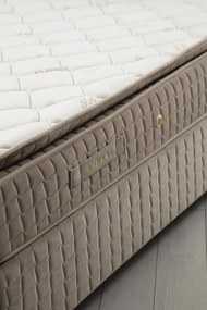 Single Mattress, Base &amp; Headboard Safir Set 120 x 200 v2 - Brown Brown