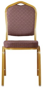Καρέκλα HILTON Μεταλλική Gold/Ύφασμα Καφέ 44x55x93cm