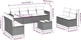 vidaXL Σαλόνι Κήπου Σετ 9 τεμ. Μπεζ Συνθετικό Ρατάν με Μαξιλάρια