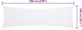 vidaXL Δίχτυ Σκίασης Παραλλαγής Λευκό 706x140 εκ. με Σάκο Αποθήκευσης