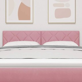 vidaXL LED κεφαλάρι Ροζ 160 cm Τεχνητό Δέρμα