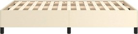vidaXL Πλαίσιο Κρεβατιού χωρίς στρώμα Κρεμ 120x190 εκ.Συνθ. Δέρμα