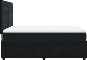 vidaXL Κρεβάτι Boxspring με Στρώμα Μαύρο 160x200 εκ. Βελούδινο
