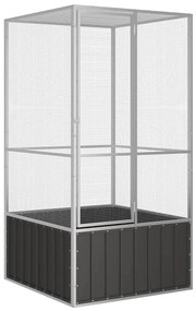 vidaXL Κλουβί Πουλιών Ανθρακί 111x107x211,5 εκ από Γαλβανισμένο Χάλυβα