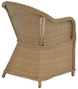 Πολυθρόνα κήπου Hadrian pakoworld rattan καφέ- textilene μπεζ 57x70x85εκ