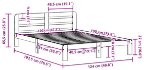 ΣΚΕΛΕΤΟΣ ΚΡΕΒ. ΧΩΡΙΣ ΣΤΡΩΜΑ ΚΑΦΕ ΚΕΡΙΟΥ 120X190 ΕΚ ΜΑΣΙΦ ΠΕΥΚΟ 855572