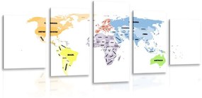 Εικόνα 5 μερών πρωτότυπος παγκόσμιος χάρτης - 100x50