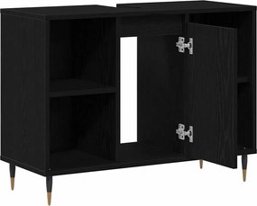 vidaXL Ντουλάπι Μπάνιου Μαύρο 80 x 33 x 60 εκ Επεξεργασμένο ξύλο