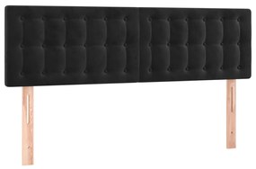 Κεφαλάρι Κρεβατιού LED Μαύρο 144x5x78/88 εκ. Βελούδινο 3122096