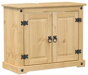 vidaXL Ντουλάπι Μπάνιου Corona 73x33x60 εκ. από Μασίφ Ξύλο Πεύκου