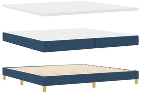 vidaXL Κρεβάτι με Στρώμα Μπλε 200x200 εκ. Ύφασμα