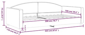 Καναπές Κρεβάτι Μαύρος 100 x 200 εκ. Υφασμάτινος - Μαύρο